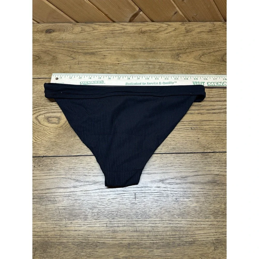 NWT‎ Andie Black Banded Cheeky Rib Swimsuit Bottoms Swimwear | Women's L